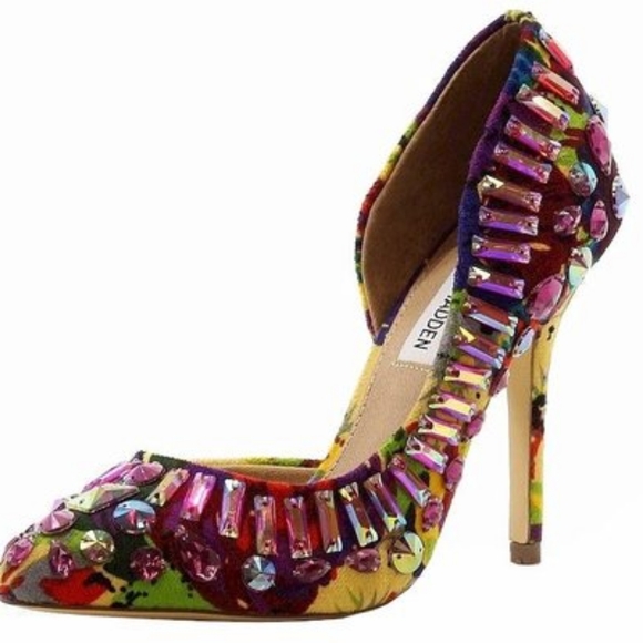 Steve Madden Multicolor Embellished Rhinestones pumps heels sz.7.5 - Picture 2 of 13